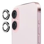 Per iPhone 16 / 16 Plus ENKAY AR Antiriflesso Anello di Diamanti Individuale Obiettivo della Fotocamera Pellicola Completa in Vetro (Nero)