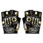 Guanti da motociclista punk con mezze dita Accessori di Halloween (XL)