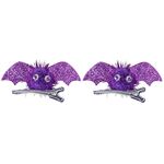 1 paio di forcine per capelli da pipistrello di Halloween per bambini (viola)