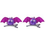 1 paio di forcine per capelli da pipistrello di Halloween per bambini (rosso rosa)