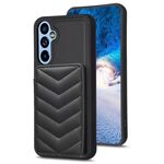 Per Samsung Galaxy A34 BF26 Custodia per telefono con porta carte con motivo a onde (nero)