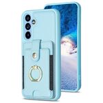 Custodia per telefono con porta carte di credito ad anello in metallo per Samsung Galaxy A54 5G BF27 (blu)