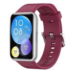 Per Huawei Watch Fit cinturino in silicone tinta unita (vino rosso)