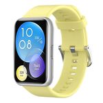 Per Huawei Watch Fit cinturino in silicone tinta unita (giallo latte)