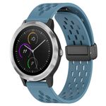 Per cinturino in silicone Garmin Vivoactive3 con chiusura magnetica pieghevole da 20 mm (blu)