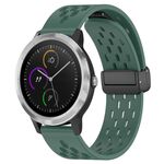 Per cinturino in silicone Garmin Vivoactive3 con chiusura magnetica pieghevole da 20 mm (verde scuro)