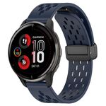 Per cinturino in silicone con chiusura magnetica pieghevole Garmin Venu 2 Plus da 20 mm (blu notte)