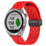 Cinturino per orologio in silicone con chiusura magnetica pieghevole Garmin Approach S40 da 20 mm (rosso)