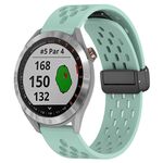 Per cinturino per orologio in silicone con chiusura magnetica pieghevole Garmin Approach S40 da 20 mm (verde acqua)