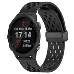 Per cinturino in silicone con chiusura magnetica pieghevole Garmin Forerunner 245 da 20 mm (nero)