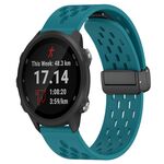 Per cinturino in silicone con chiusura magnetica pieghevole Garmin Forerunner 245 Music da 20 mm (verde nascosto)