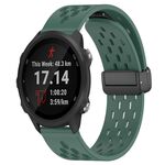 Cinturino per orologio in silicone con chiusura magnetica pieghevole da 20 mm per Garmin Forerunner 245 Music (verde scuro)