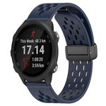 Cinturino per orologio in silicone con chiusura magnetica pieghevole da 20 mm per Garmin Forerunner 245 Music (blu notte)