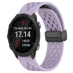 Per cinturino in silicone con chiusura magnetica pieghevole Garmin Forerunner 245 Music da 20 mm (viola)