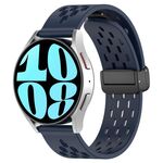 Per Samsung Galaxy Watch 6 44mm 20mm Cinturino in silicone con chiusura magnetica pieghevole (blu notte)