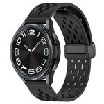 Per Samsung Galaxy Watch 6 Classic 43mm 20mm Cinturino in silicone con chiusura magnetica pieghevole (Nero)