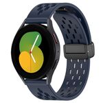 Per Samsung Galaxy Watch 5 44mm 20mm Cinturino in silicone con chiusura magnetica pieghevole (blu notte)