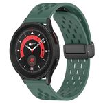 Per Samsung Galaxy Watch 5 Pro 45mm 20mm Cinturino in silicone con chiusura magnetica pieghevole (verde scuro)