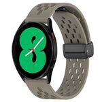 Per Samsung Galaxy Watch 4 44mm 20mm Cinturino in silicone con chiusura magnetica pieghevole (Cenere spaziale)