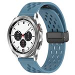 Per Samsung Galaxy Watch 4 Classic 42mm 20mm Cinturino in silicone con chiusura magnetica pieghevole (Blu)