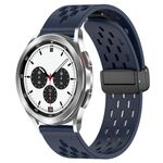 Per Samsung Galaxy Watch 4 Classic 42mm 20mm Cinturino in silicone con chiusura magnetica pieghevole (blu notte)