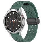 Per Samsung Galaxy Watch 4 Classic 46mm 20mm Cinturino in silicone con chiusura magnetica pieghevole (verde scuro)