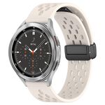 Per Samsung Galaxy Watch 4 Classic 46mm 20mm Cinturino in silicone con chiusura magnetica pieghevole (colore Starlight Starlight)