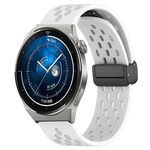 Per Huawei Watch GT3 Pro 43 mm 20 mm cinturino in silicone con chiusura magnetica pieghevole (bianco)