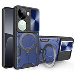 Custodia per telefono con supporto magnetico scorrevole Camshield per vivo iQOO Z9s 5G CD Texture (blu)