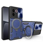 Custodia per telefono con supporto magnetico scorrevole Camshield per vivo V30e 5G Global CD Texture (blu)