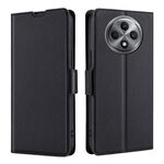 Per OPPO Reno12 F 5G Custodia in pelle con fibbia laterale ultra sottile e flip orizzontale (nero)
