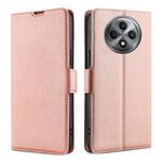 Per OPPO Reno12 F 5G Custodia in pelle con fibbia laterale ultra sottile e flip orizzontale (oro rosa)