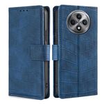 Per OPPO Reno12 F 5G Custodia per telefono in pelle con chiusura magnetica in coccodrillo (blu)