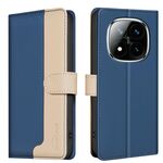 Per Redmi Note 14 Pro 5G / Note 14 Pro+ 5G Custodia per telefono in pelle antifurto RFID abbinata ai colori (blu)