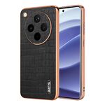 Per OPPO Find X8 AZNS Custodia per telefono con copertura totale in coccodrillo con cornice elettrolitica (nero)