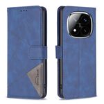 Per Redmi Note 14 Pro 5G / Note 14 Pro+ 5G Custodia per telefono in pelle con fibbia magnetica e trama a rombi (blu)