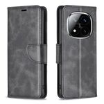 Per Redmi Note 14 Pro 5G / Note 14 Pro+ 5G Custodia per telefono in pelle di agnello con texture a flip di colore puro (nero)