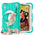 Per iPad mini 6 Bat Hand Grip Giradischi Supporto Tablet Custodia (verde menta bianco)