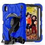 Per iPad mini 6 Bat Hand Grip Giradischi Supporto Tablet Custodia (Blu Nero)
