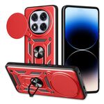Per Redmi Note 14 Pro+ 5G Custodia per fotocamera scorrevole TPU+PC Custodia per telefono (rosso)
