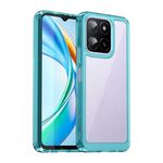 Custodia per telefono in TPU ibrida acrilica serie Colorful per Honor X6b (blu trasparente)