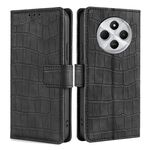 Per Redmi 14C 4G Custodia in pelle con chiusura magnetica in coccodrillo (nero)