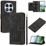 Per Redmi Note 14 Pro+ 5G Custodia per telefono in pelle goffrata con cordino (nero)