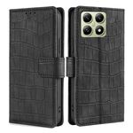 Per Xiaomi 14T 5G Custodia per telefono in pelle con chiusura magnetica in coccodrillo (nero)