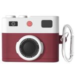 Per AirPods 4 Auricolare Silicone Retro Camera Design Custodia Protettiva (Viola Rosso)