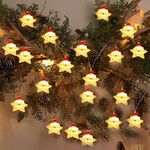 Stringa di luci natalizie USB LED Decorazione per finestre per feste Luce d'atmosfera, lunghezza: 3 m 20 luci (Babbo Natale stella)