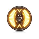 Lente rotonda da 7 pollici con fari Angel Eye a forma di ventaglio tangente (H4)