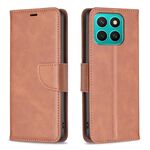 Per Honor X8c 4G Custodia per telefono in pelle di agnello con texture a flip di colore puro (marrone)