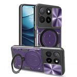 Per Honor X5b Plus / X5b 4G CD Texture Custodia per telefono con supporto magnetico scorrevole Camshield (viola)