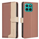 Per Honor X8c 4G Custodia per telefono in pelle antifurto RFID abbinata ai colori (marrone)